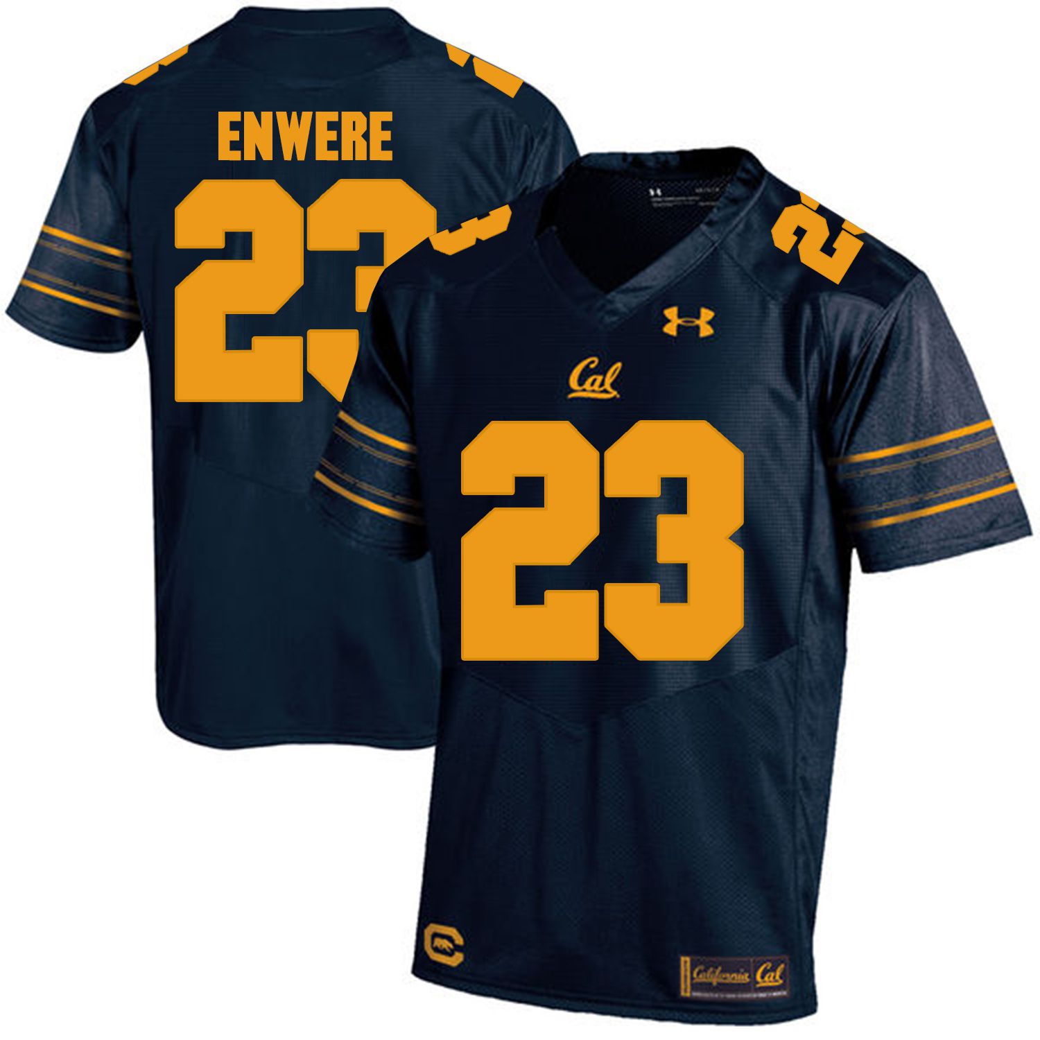 Men California Golden Bears #23 Vic Enwere Dark blue Customized NCAA Jerseys->customized ncaa jersey->Custom Jersey